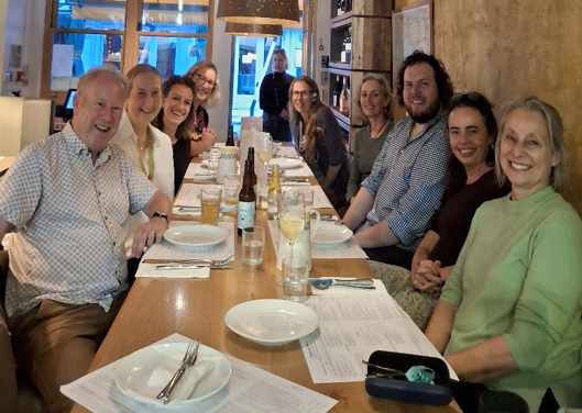 Group having dinner together